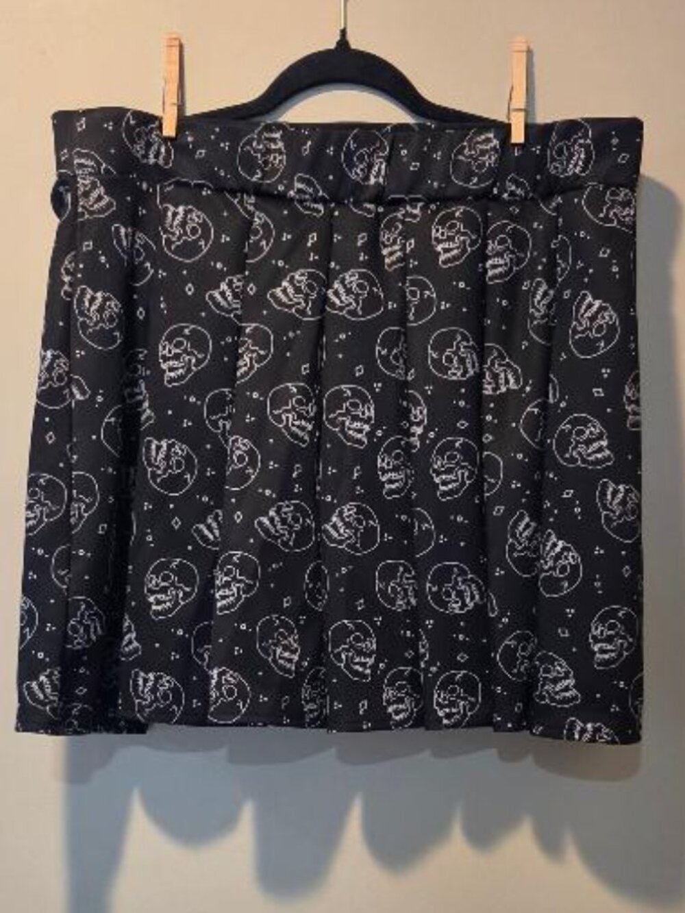 BodyRage Black Pleated Skull Print Mini Skirt